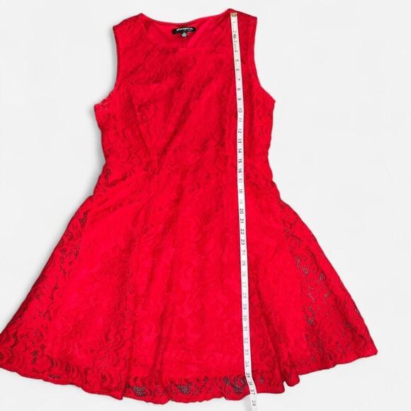 Red Lace A-Line / Skater Dress (Size 10 Petite) - Perfect Valentine’s Day Dress! - Picture 9 of 10